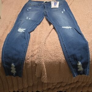 Stylish Blue Distressed Women Jeans